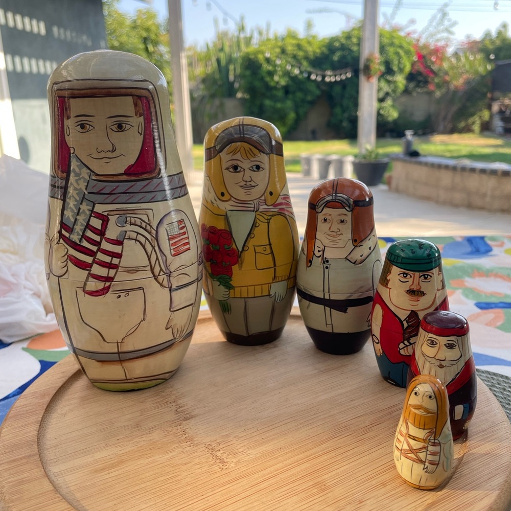 Wood Colorful Nesting Dolls Set 25th Anniversary 1994 - Picture 1 of 8